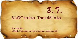 Blázsits Tarzícia névjegykártya